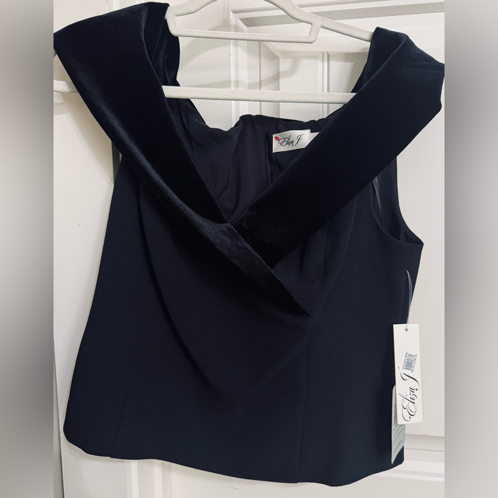 New With Tags—- Eliza J. Black Elegant Blouse—Size 12